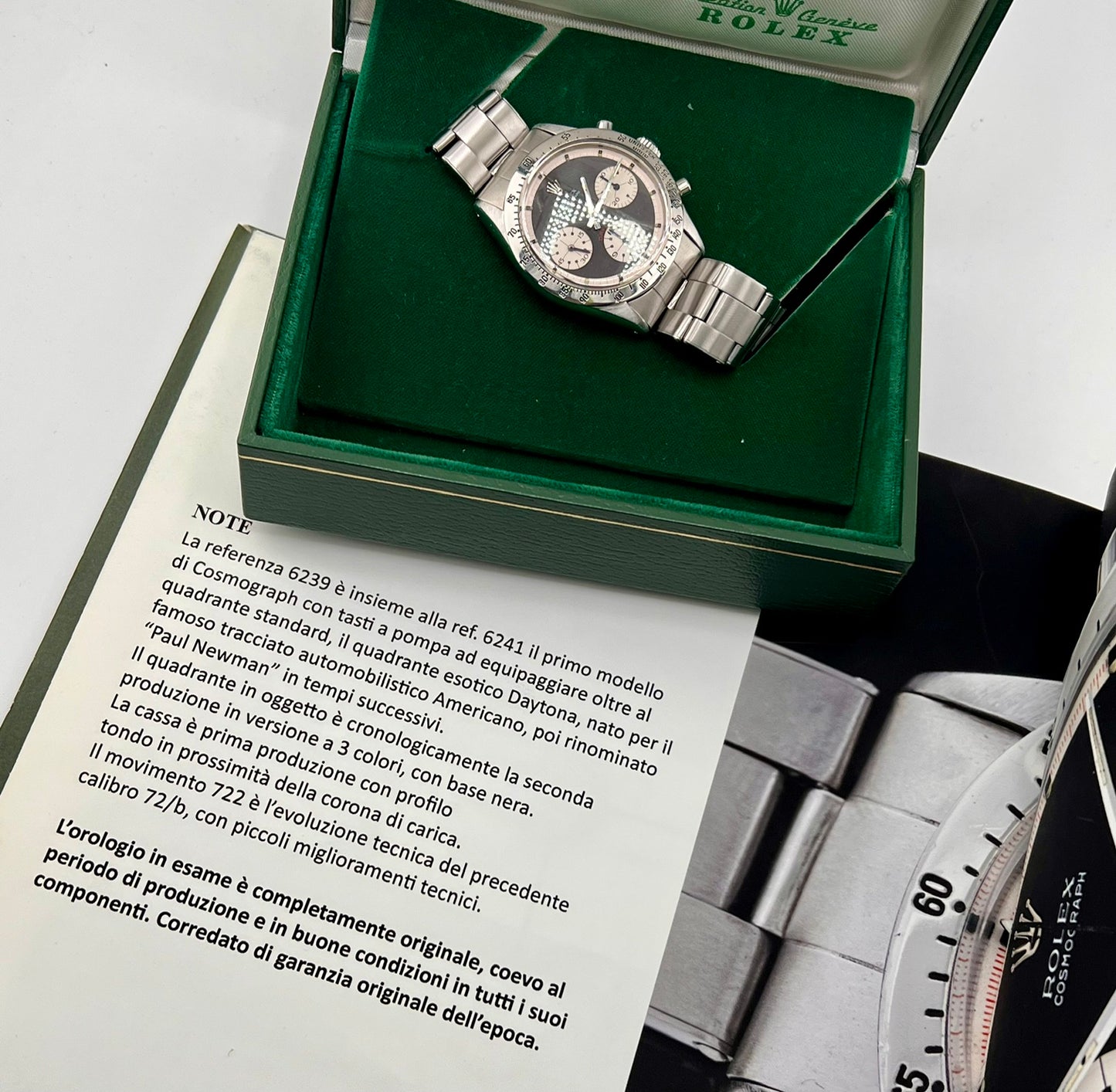 Rolex Daytona 6239 Paul Newman 1967 Box&Paper + Expertise
