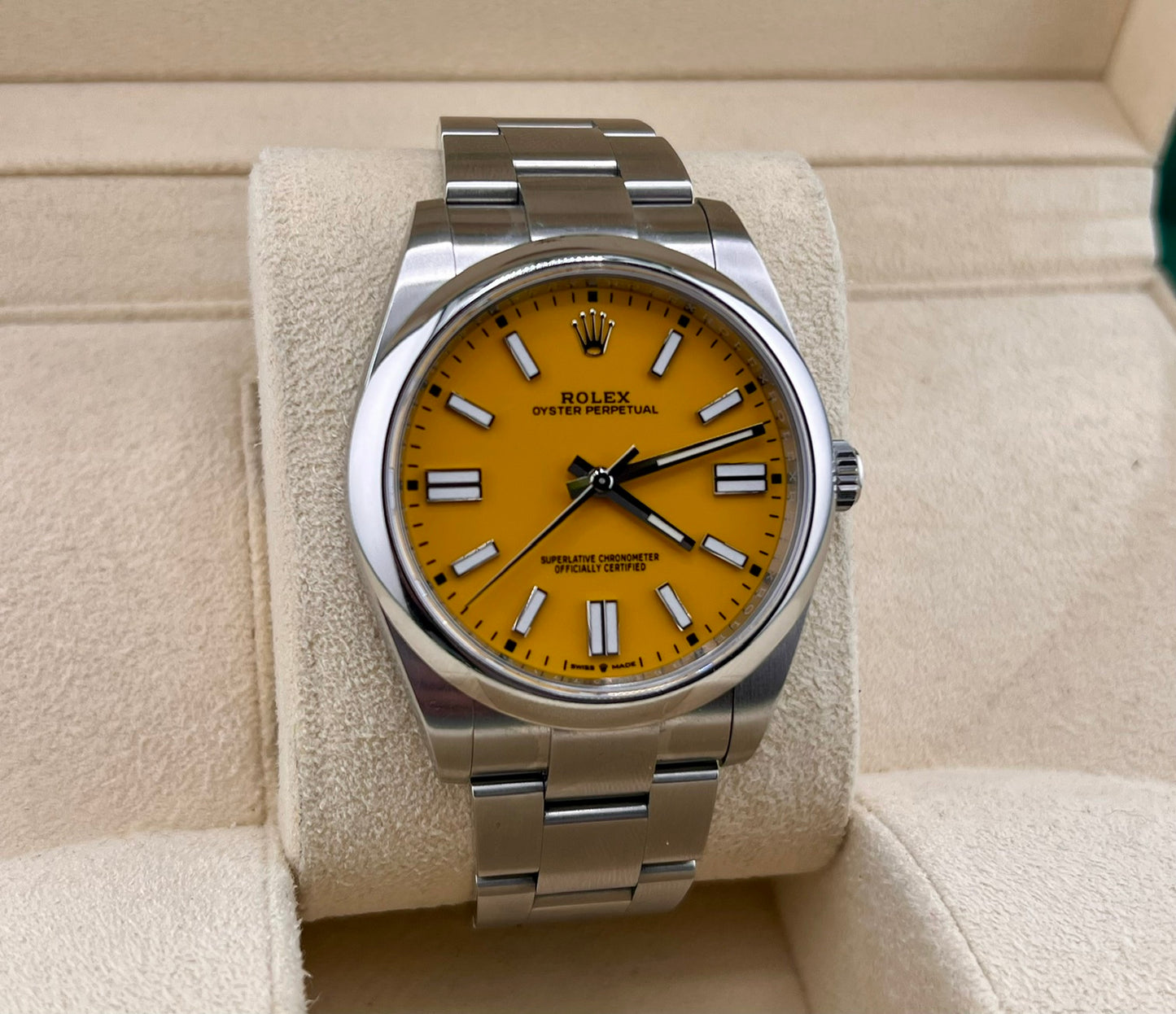 Rolex Oyster Perpetual 41mm 124300 Yellow Dial 2021 NO PAPER Rolex