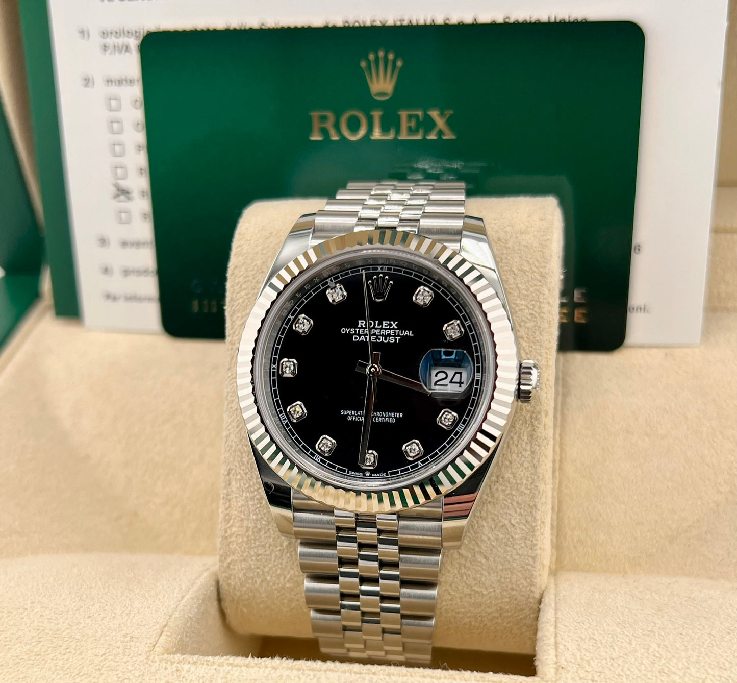 Rolex Datejust 41mm 126334 Black Dial Diamond Index 2025 Jubilèe