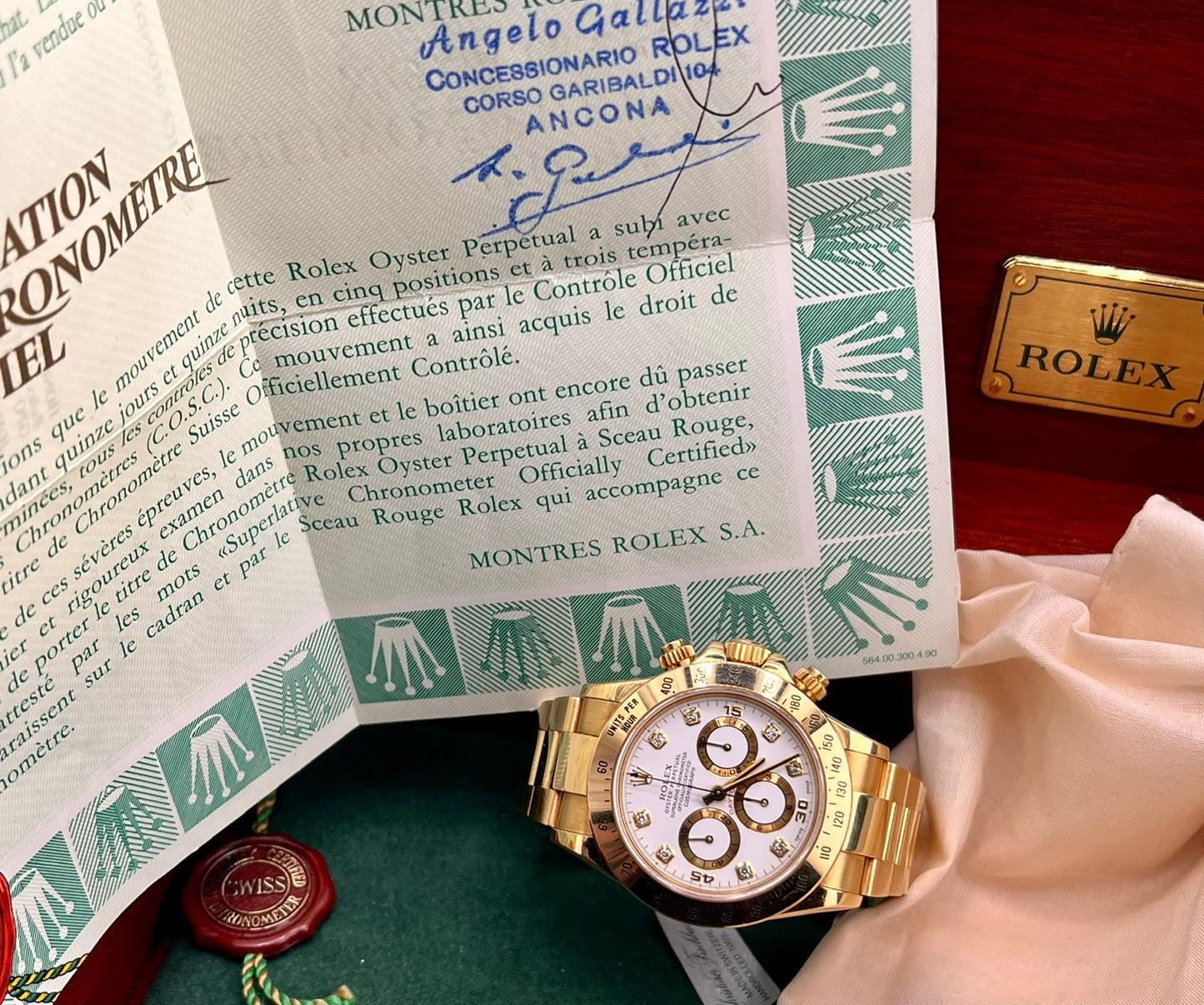 Rolex Daytona 16528 Zenith White Dial Index Diamond 1991 Box&Paper