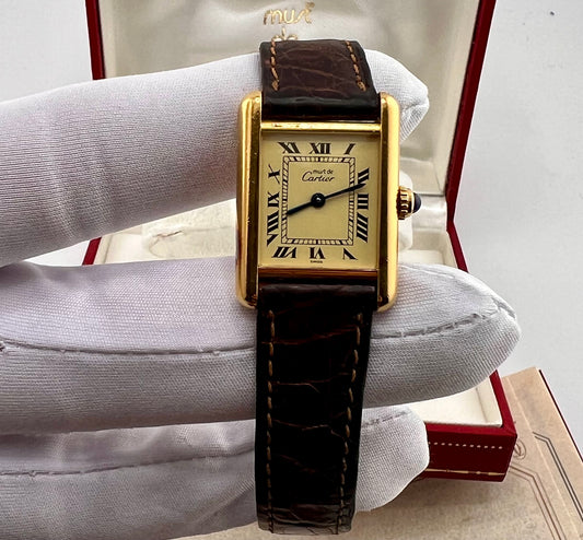 Cartier Tank Vermeil 5057001 Full Set argent