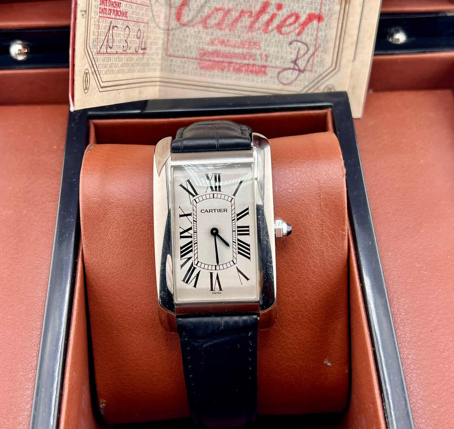 Cartier Tank Americaine 1736 Paper Cartier No Box 1994 26X45mm