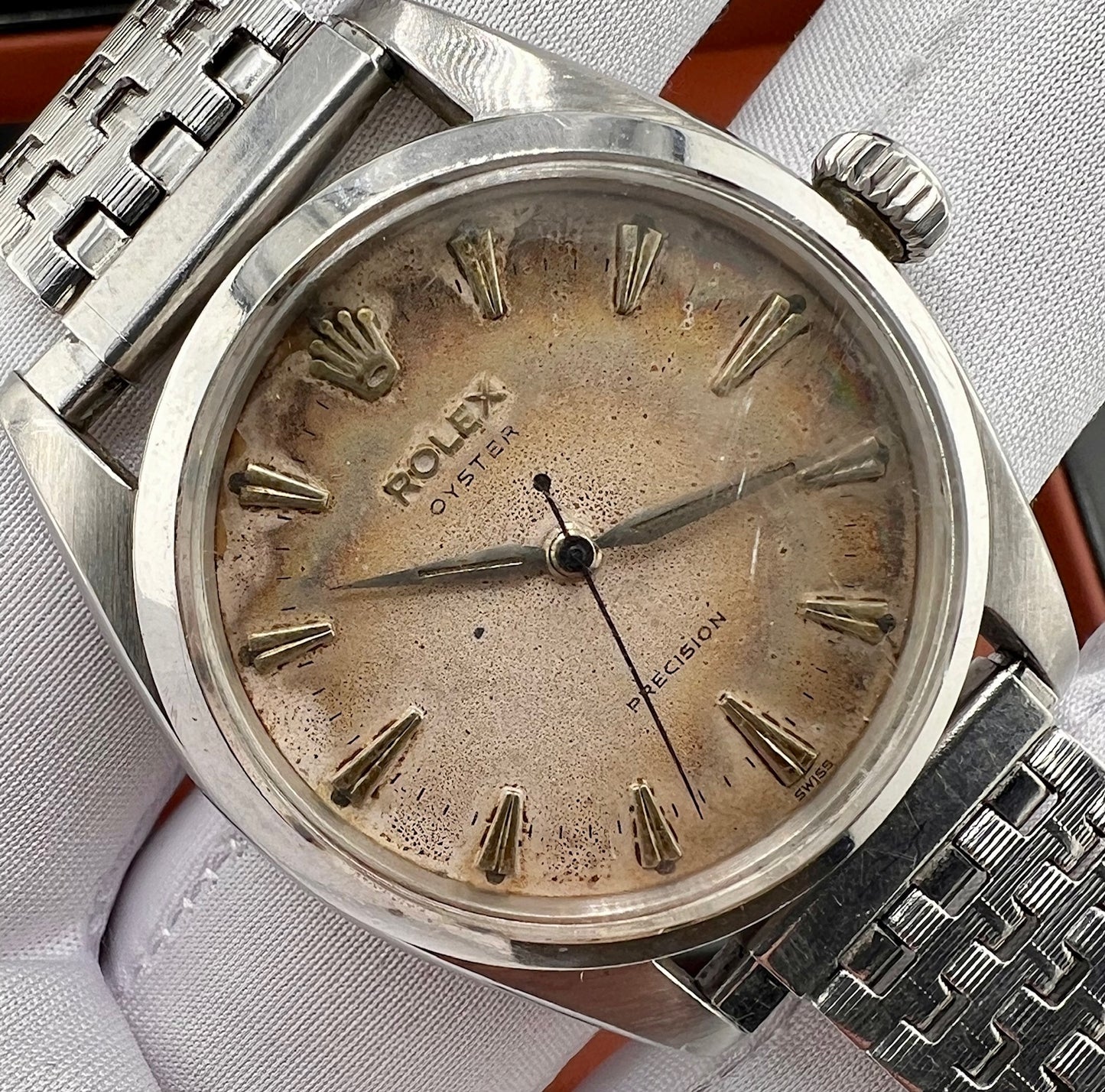 Rolex Oyster Precision 6422 1954 Patina dial solo orologio