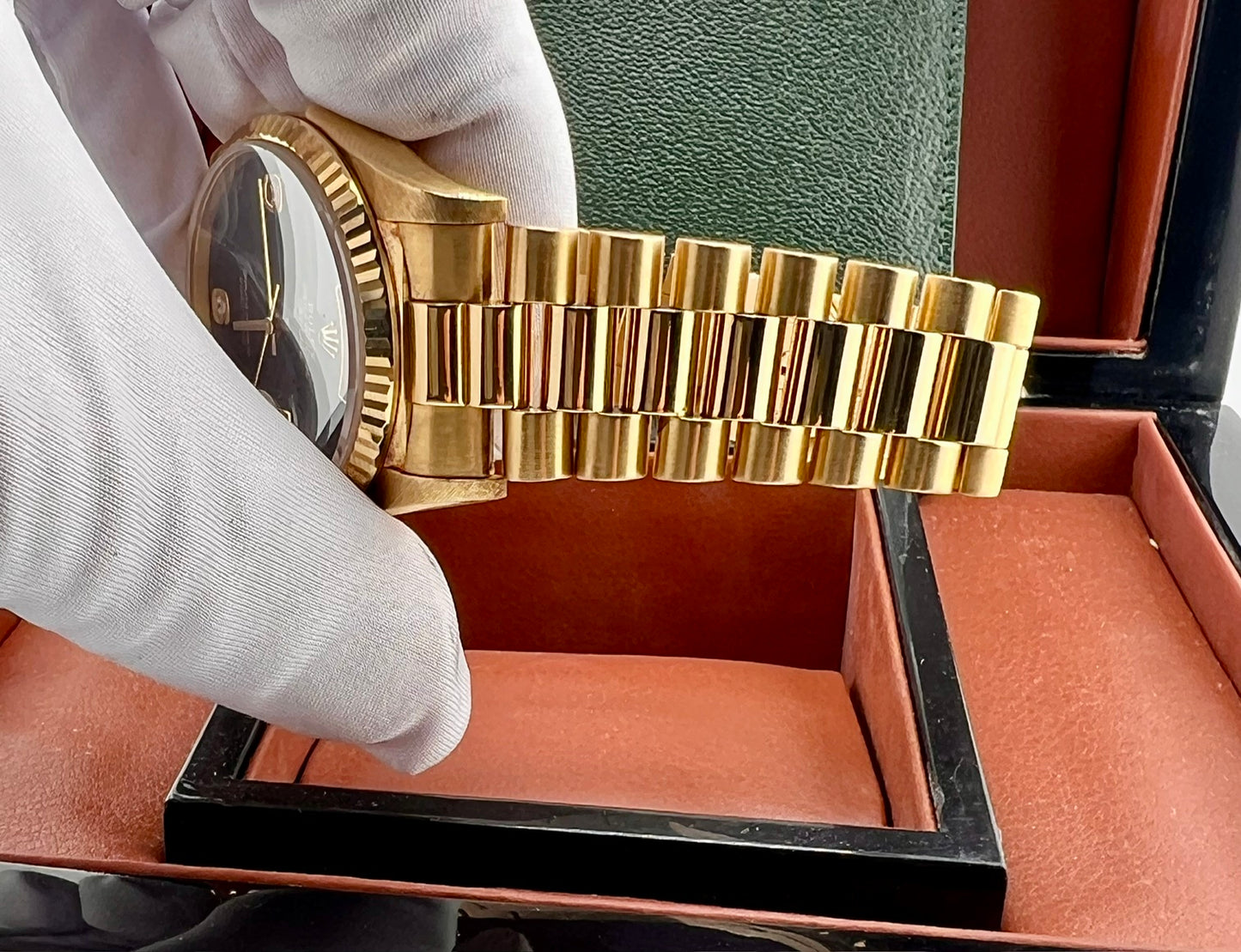 Rolex Day-Date "President" 18238 Black Dial Onyx diamond index 1994 no box rolex