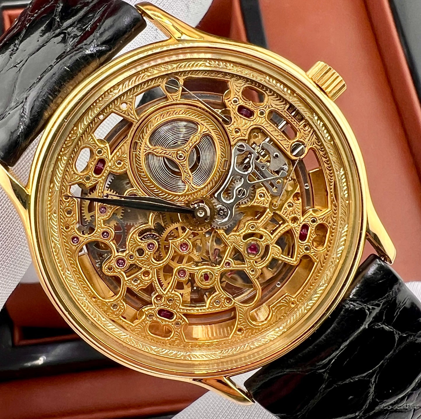 Audemars Piguet Skeleton BA4232 NOS condition very rare 35mm yellow gold