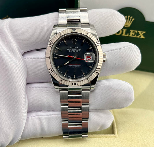 Rolex Datejust Turn-O-Graph 116264 36mm Black Dial 2005 B&P