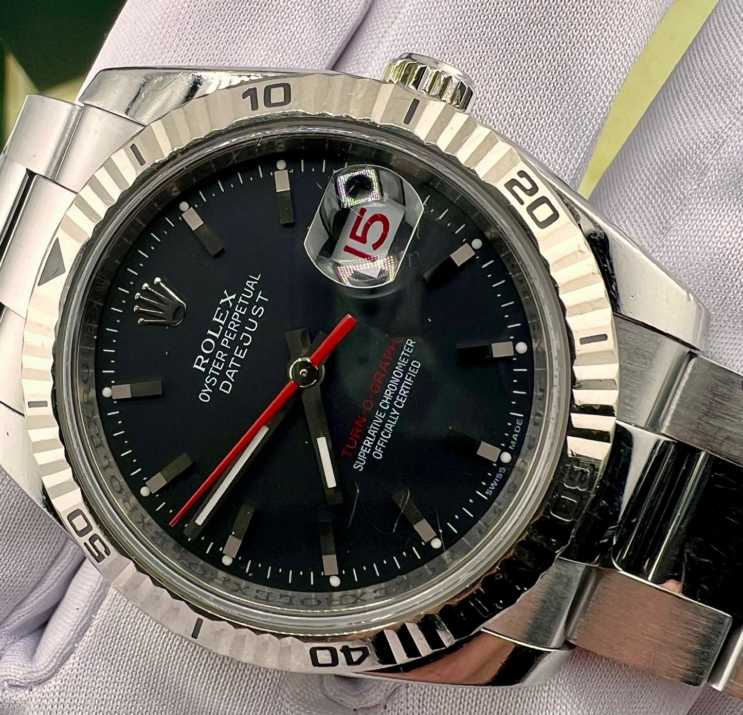 Rolex Datejust Turn-O-Graph 116264 36mm Black Dial 2005 B&P