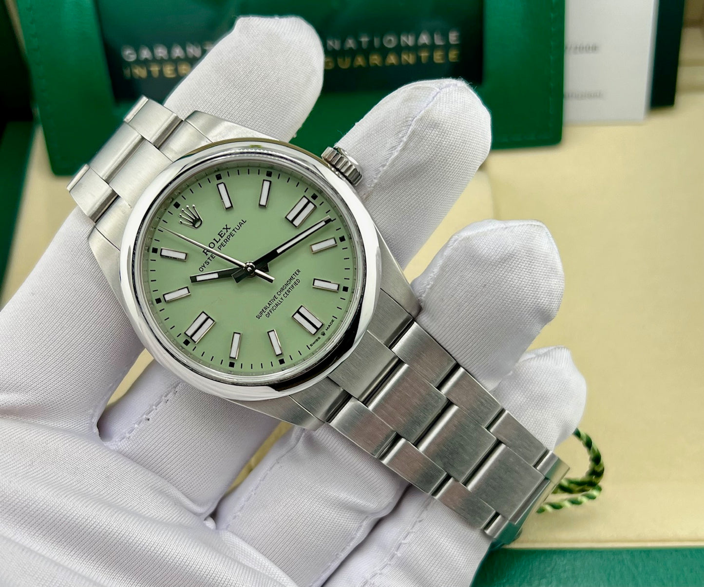 Rolex Oyster Perpetual Pistacchio Dial (2025) 41mm