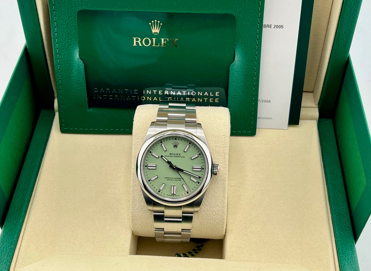 Rolex Oyster Perpetual Pistacchio Dial (2025) 41mm
