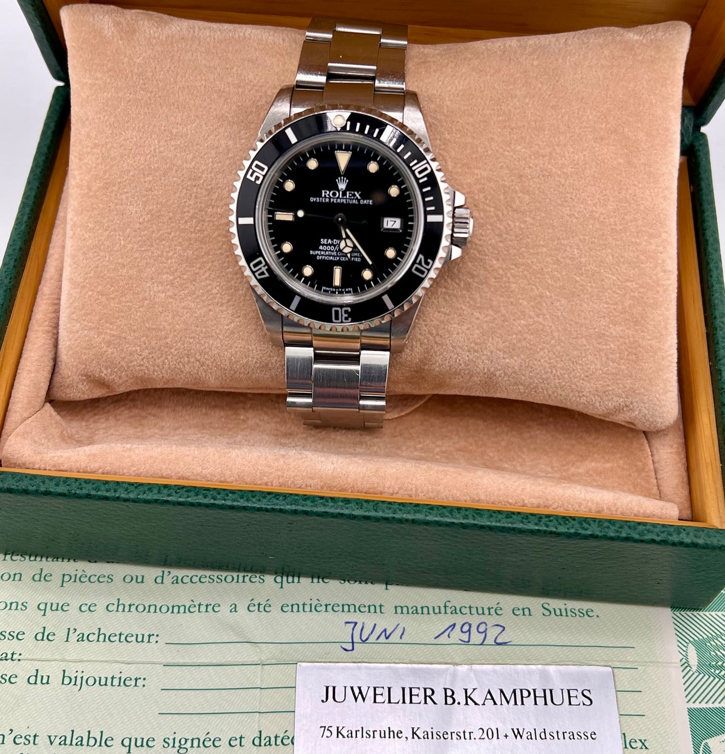 Rolex Sea-Dweller 16600 1992 B&P 40mm Germania