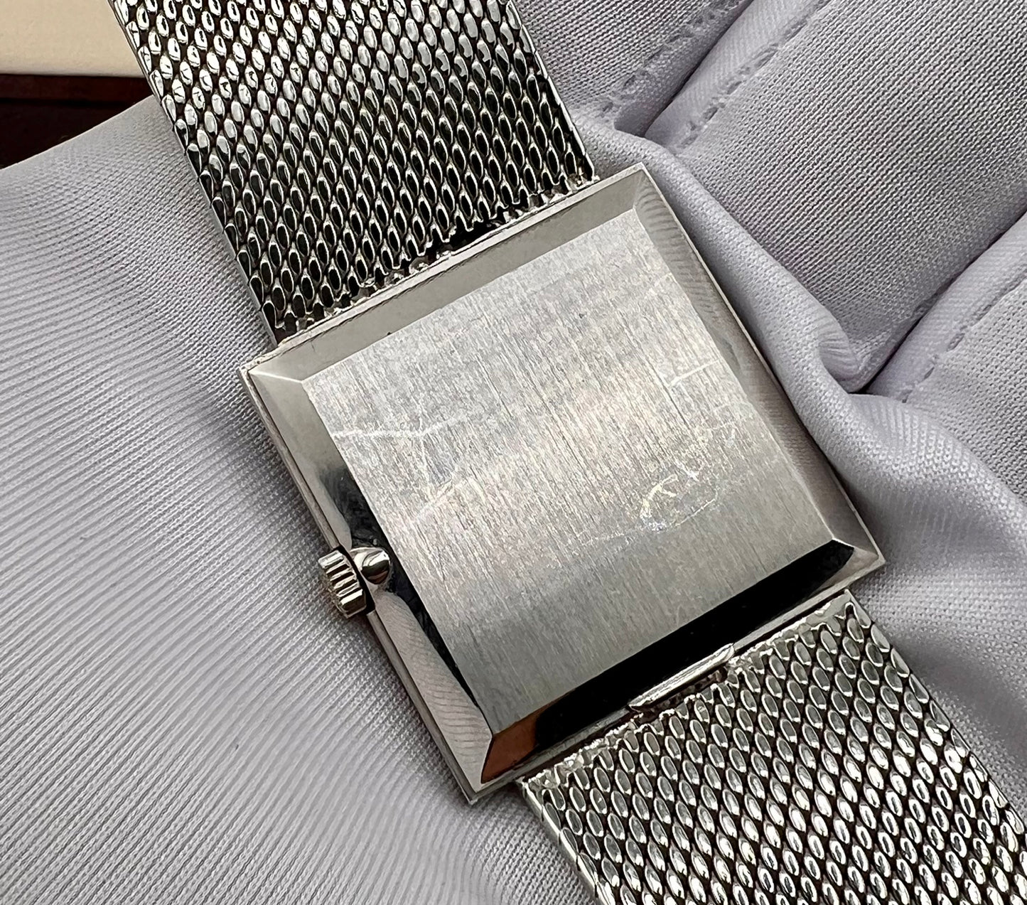 Patek Philippe Gondolo 3571 White Gold Blue Linen Dial guilloché 26x26mm no paper Patek