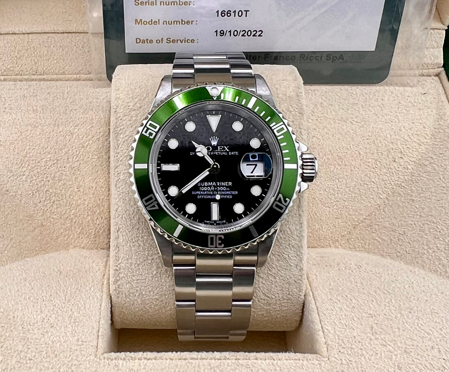 Rolex Submariner "Kermit" 16610LV 2004 No Paper Rolex Service 2022