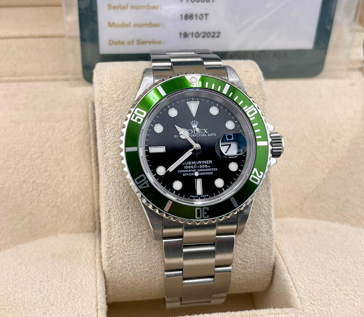 Rolex Submariner "Kermit" 16610LV 2004 No Paper Rolex Service 2022