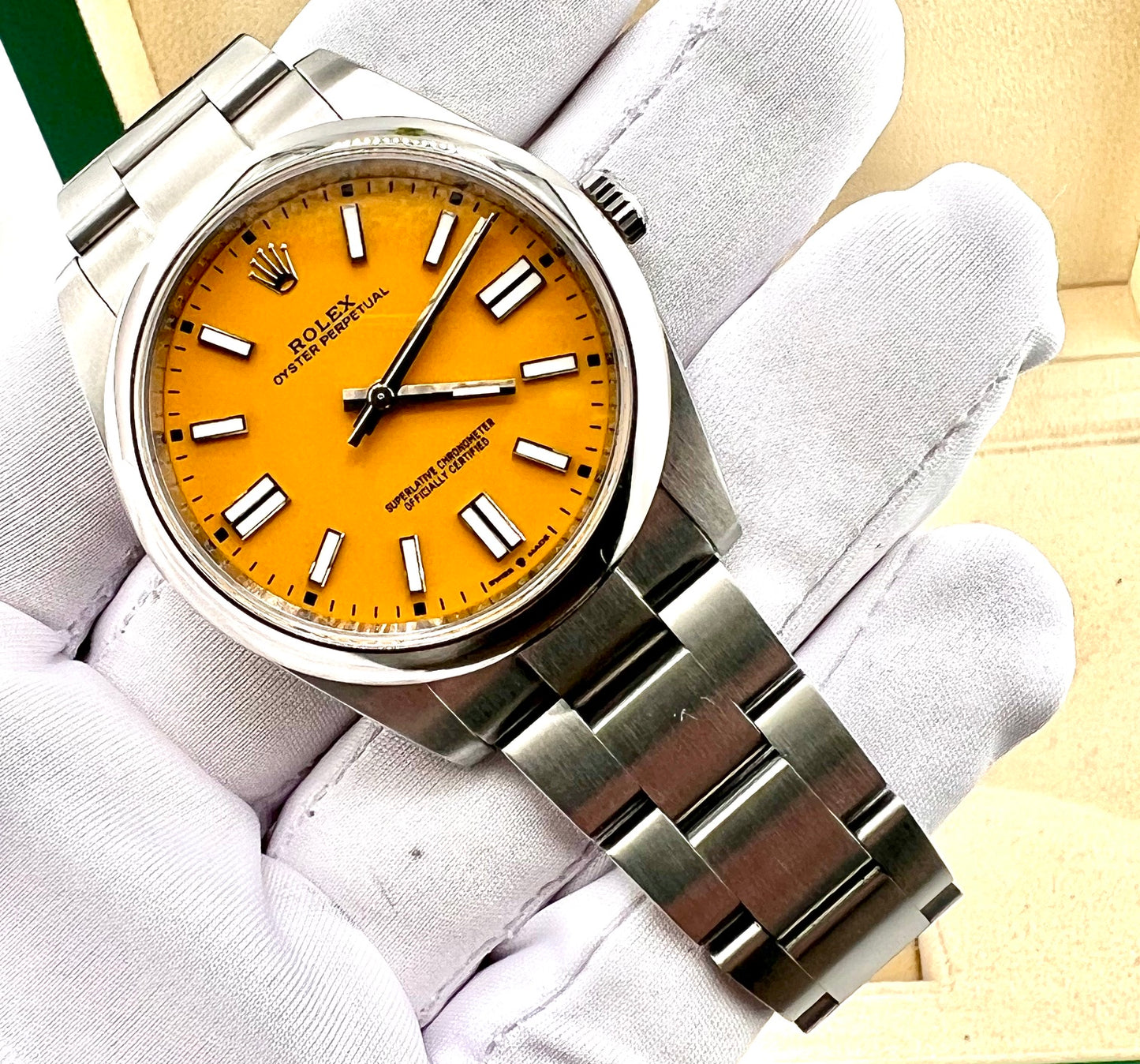 Rolex Oyster Perpetual 41mm 124300 Yellow Dial 2021 NO PAPER Rolex