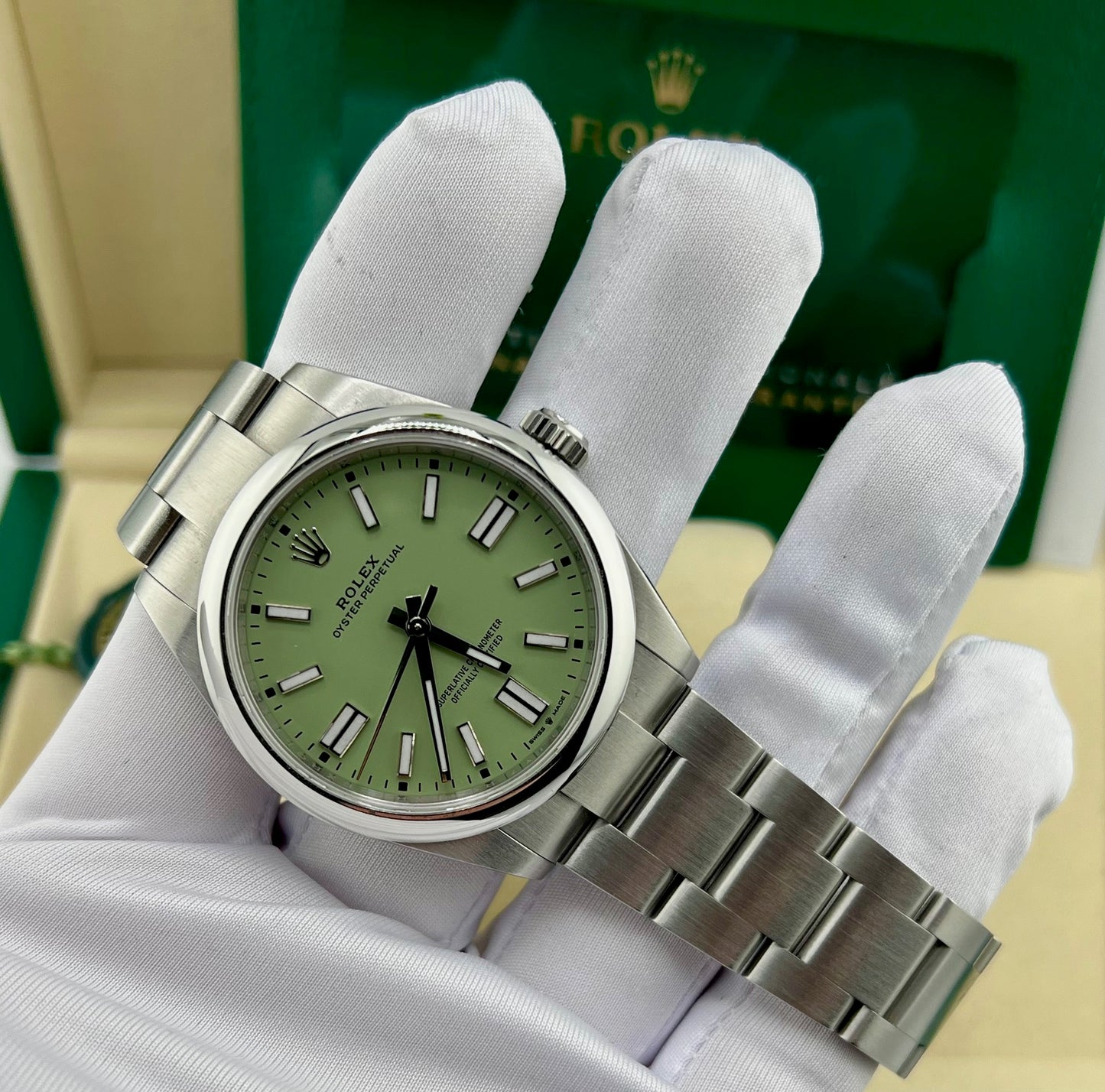 Rolex Oyster Perpetual Pistacchio Dial (2025) 41mm