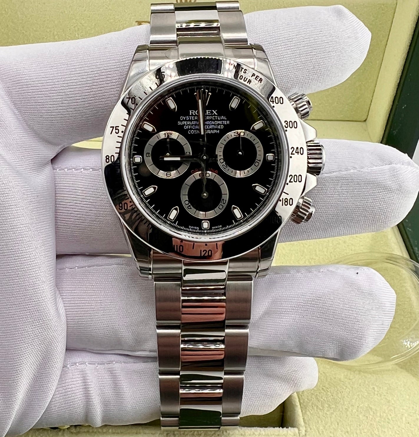 Rolex Daytona 116520 Black Dial Ser. Z RRR 90% stickers NOS Ita Box&Paper