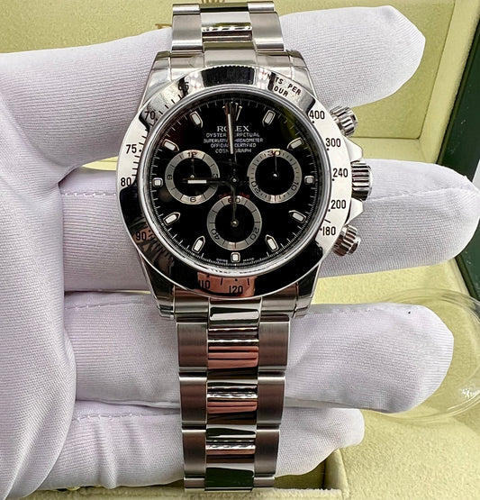 Rolex Daytona 116520 Black Dial Ser. Z RRR 90% stickers NOS Ita Box&Paper