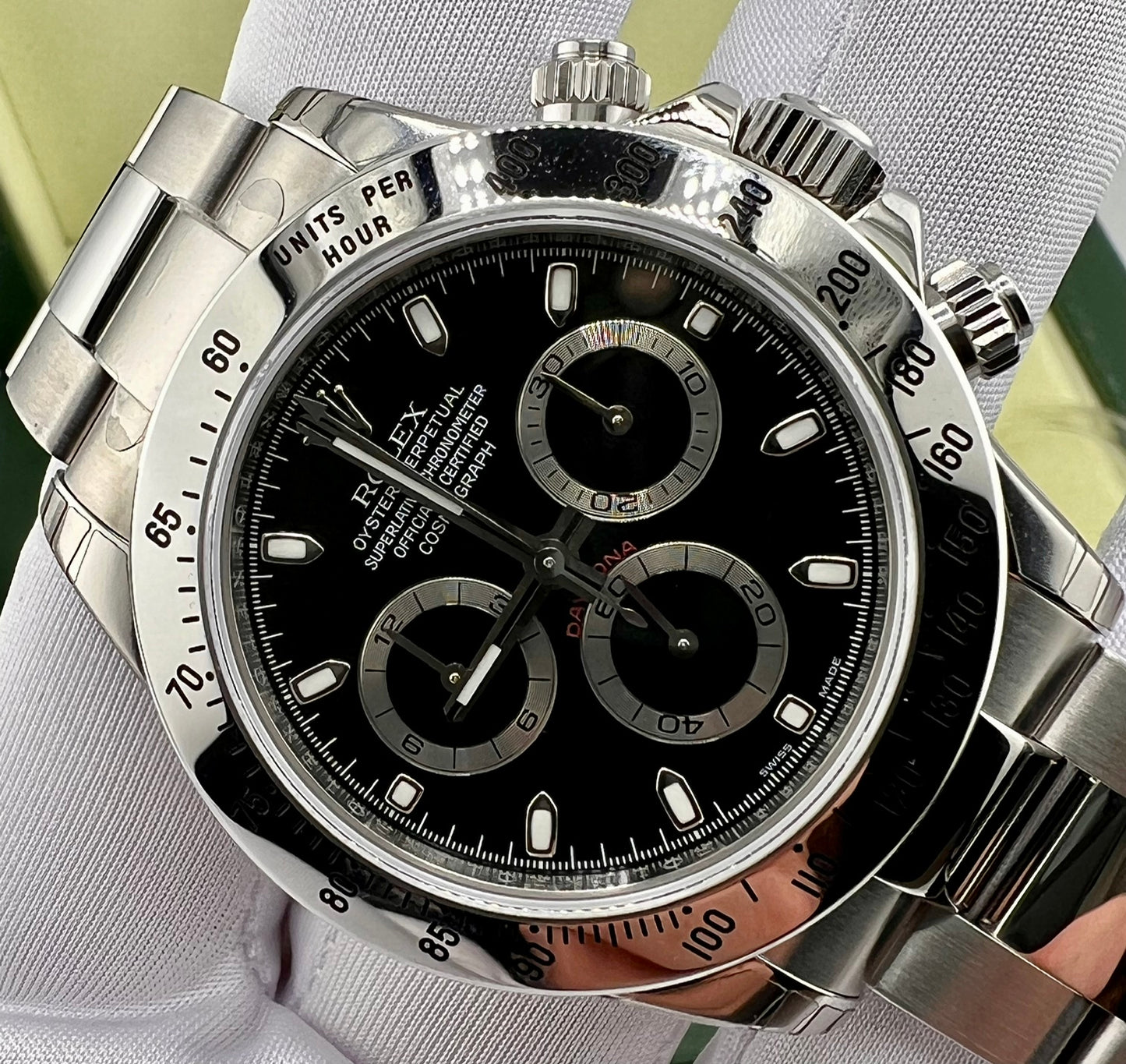Rolex Daytona 116520 Black Dial Ser. Z RRR 90% stickers NOS Ita Box&Paper