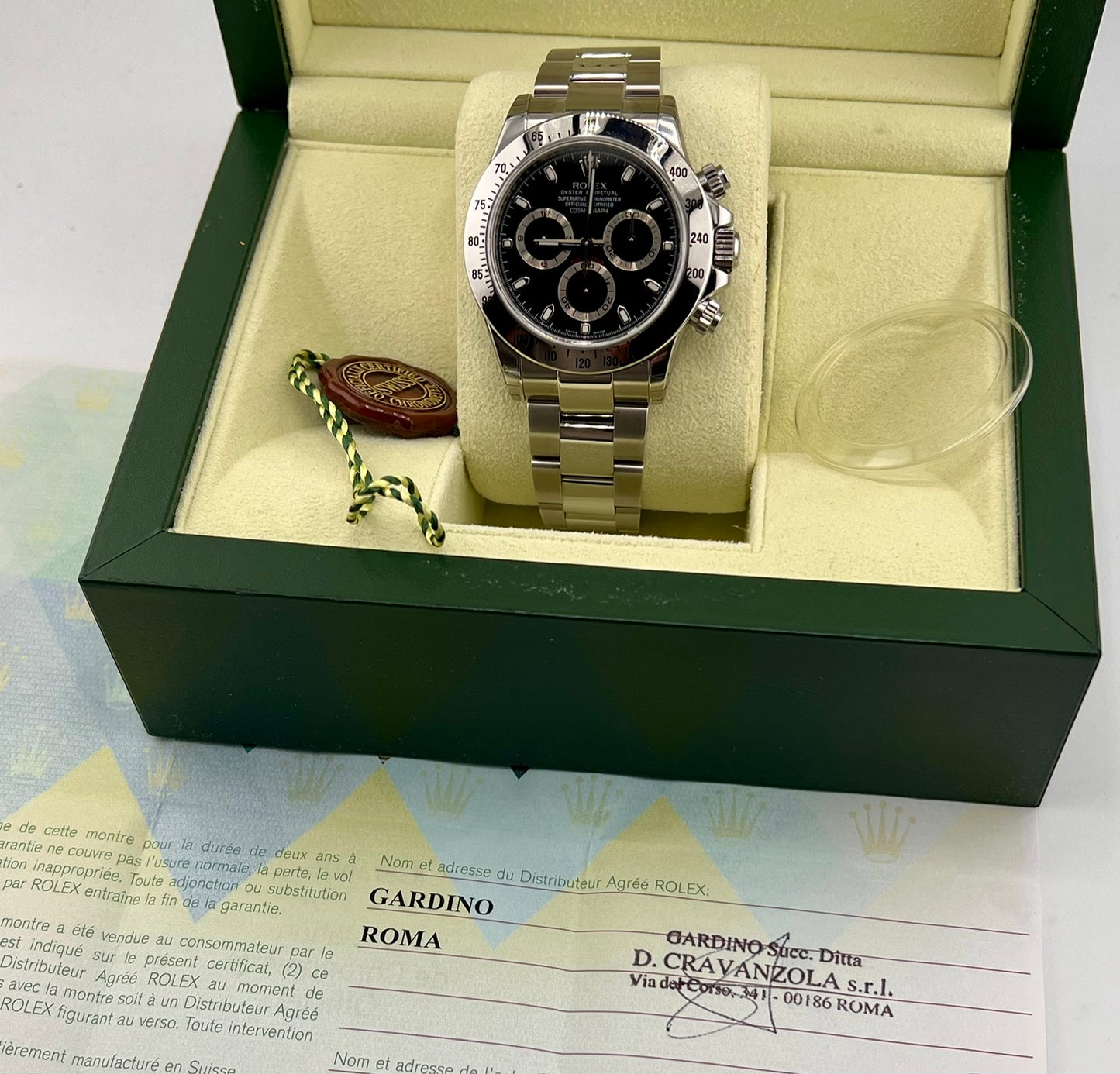 Rolex Daytona 116520 Black Dial Ser. Z RRR 90% stickers NOS Ita Box&Paper