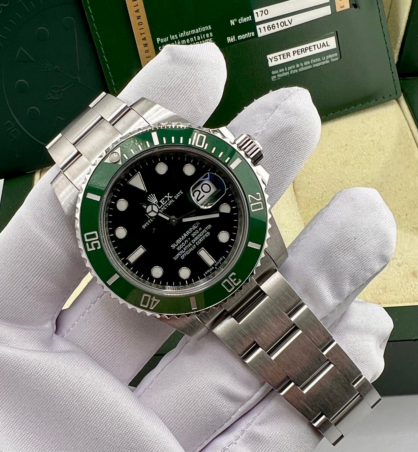 Rolex Submariner Date ''HULK'' 116610LV 2011 Ita full set