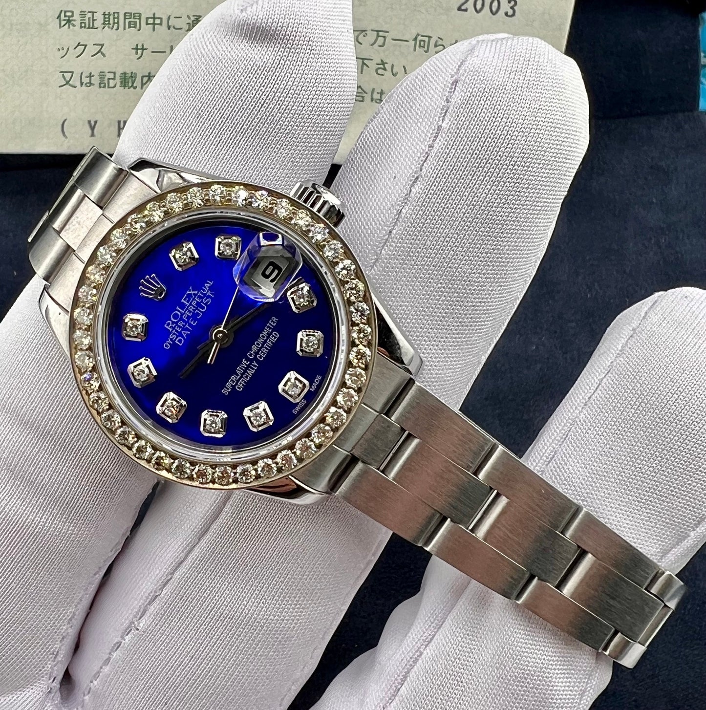 Rolex Lady-Datejust 26mm 79160 Paper rolex 2003 Custom diamond