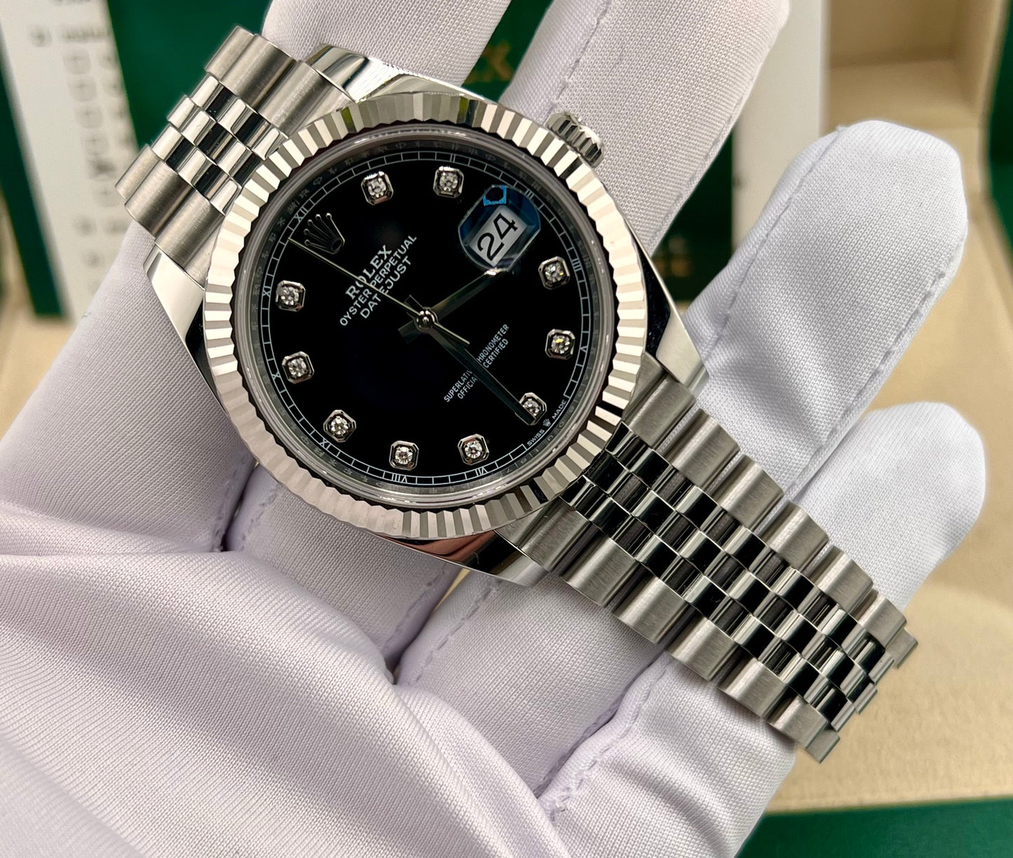 Rolex Datejust 41mm 126334 Black Dial Diamond Index 2025 Jubilèe