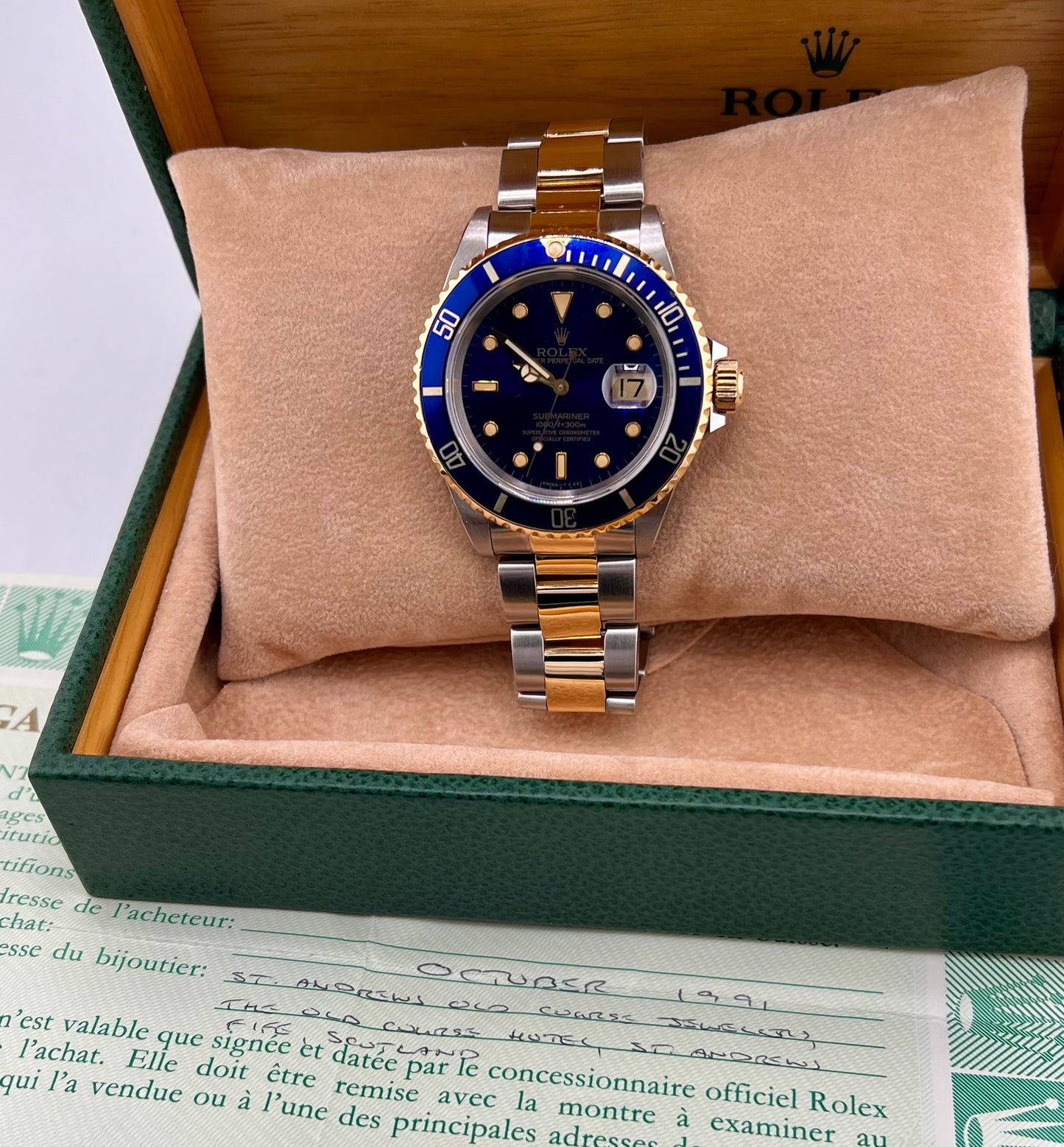 Rolex Submariner Date 16613 Blue Dial Full Set 1991 (Scozia)