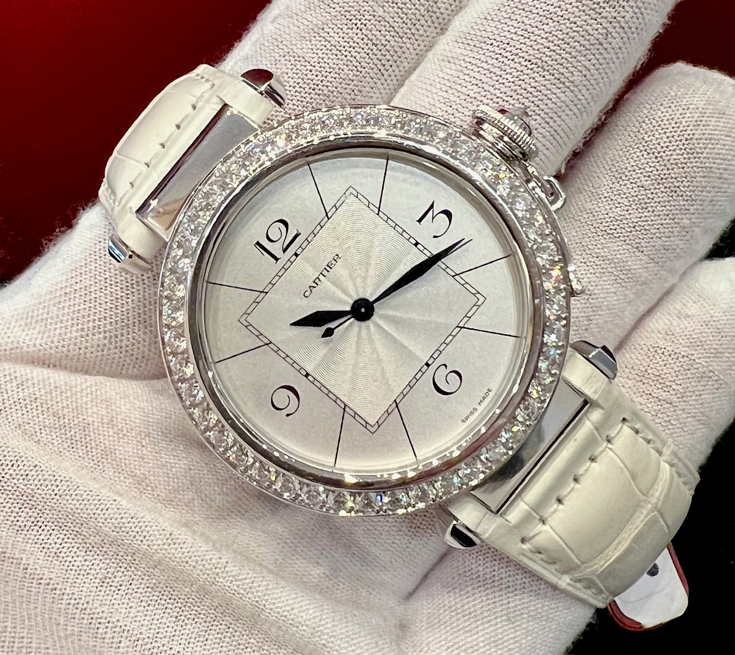Cartier Pasha 2765 NOS 42mm White Gold Diamond Bezel factory