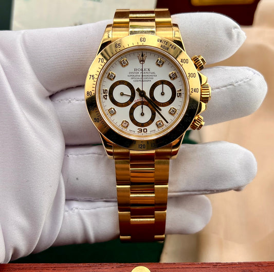 Rolex Daytona 16528 Zenith White Dial Index Diamond 1991 Box&Paper