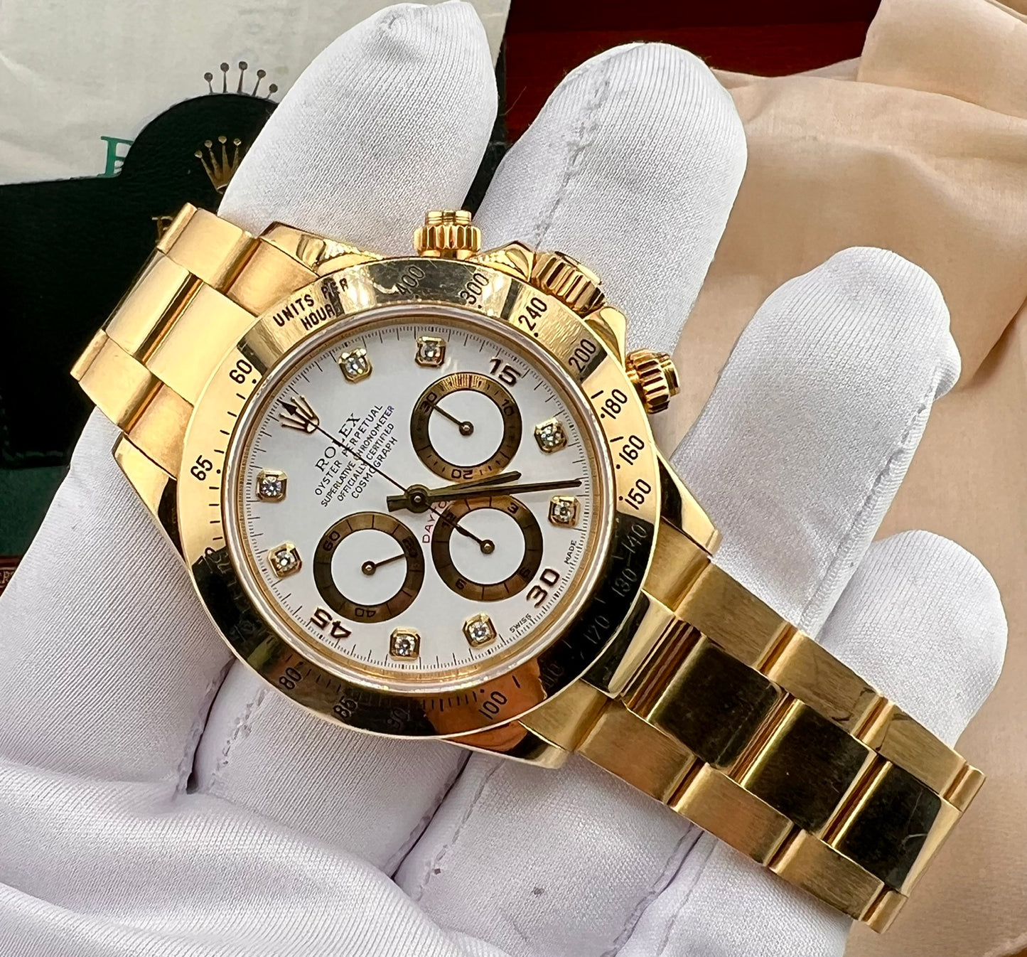 Rolex Daytona 16528 Zenith White Dial Index Diamond 1991 Box&Paper