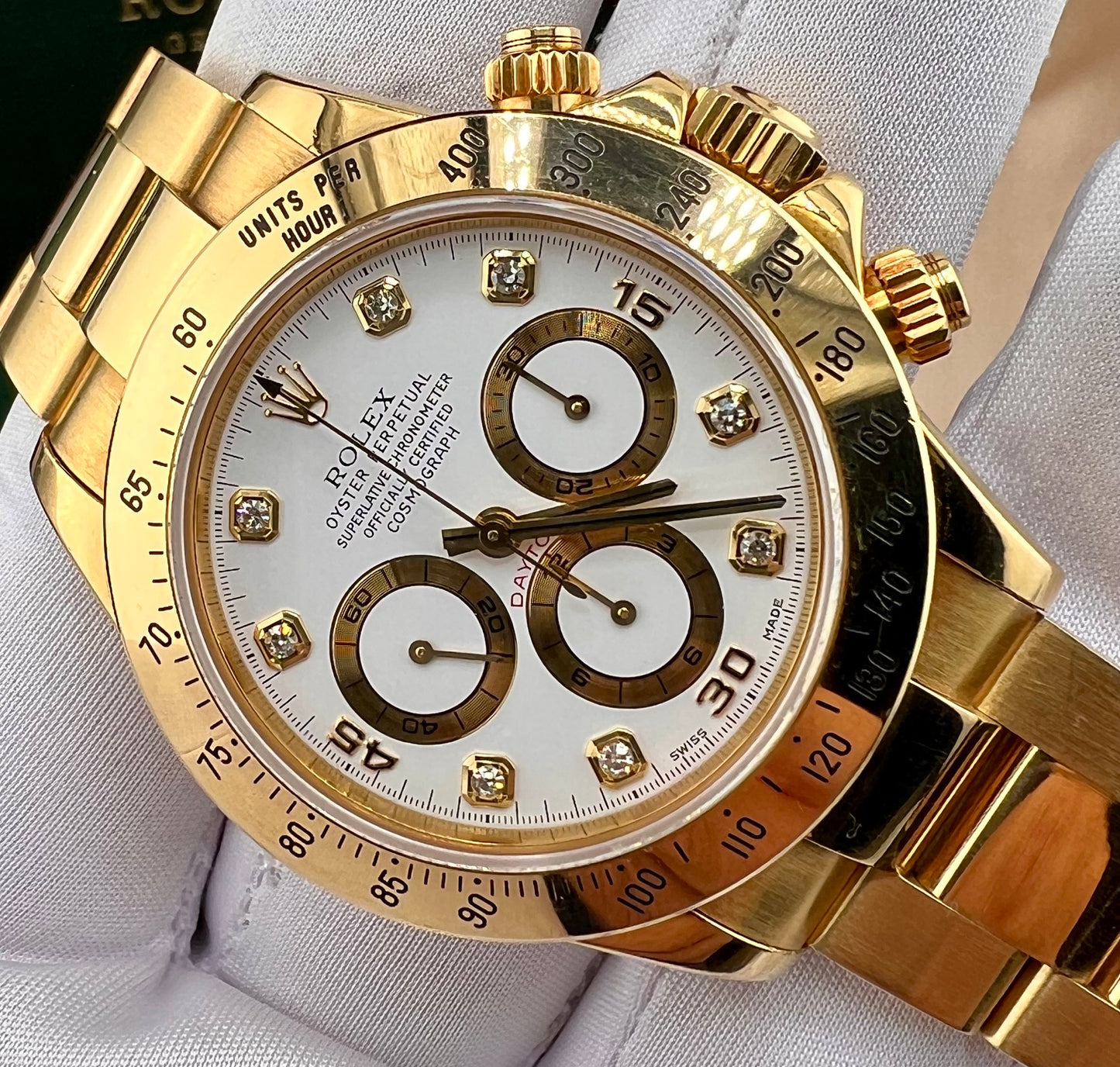 Rolex Daytona 16528 Zenith White Dial Index Diamond 1991 Box&Paper