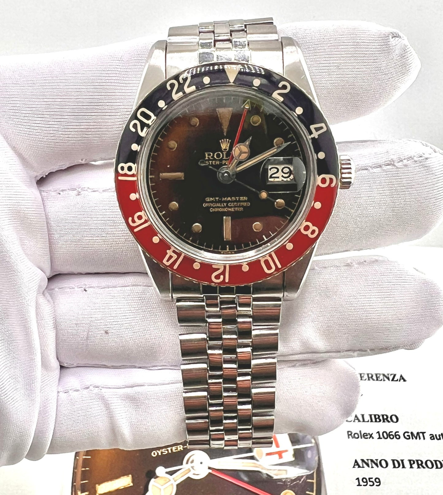 Rolex GMT-Master 6542 Brown ''Bachelite'' 1959 Expertise