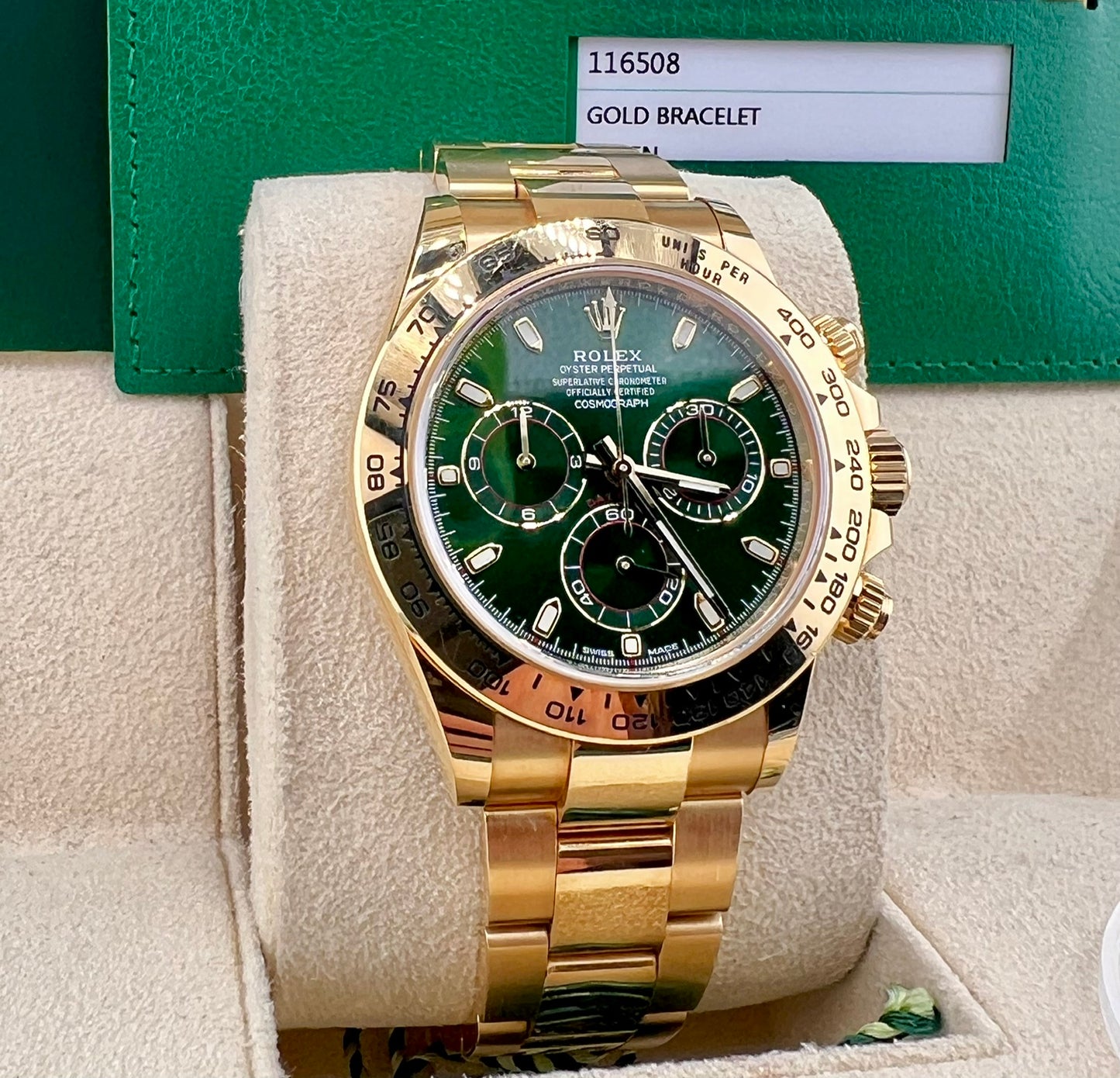 Rolex Daytona 116508 Green Dial Full Set 2020 Ita