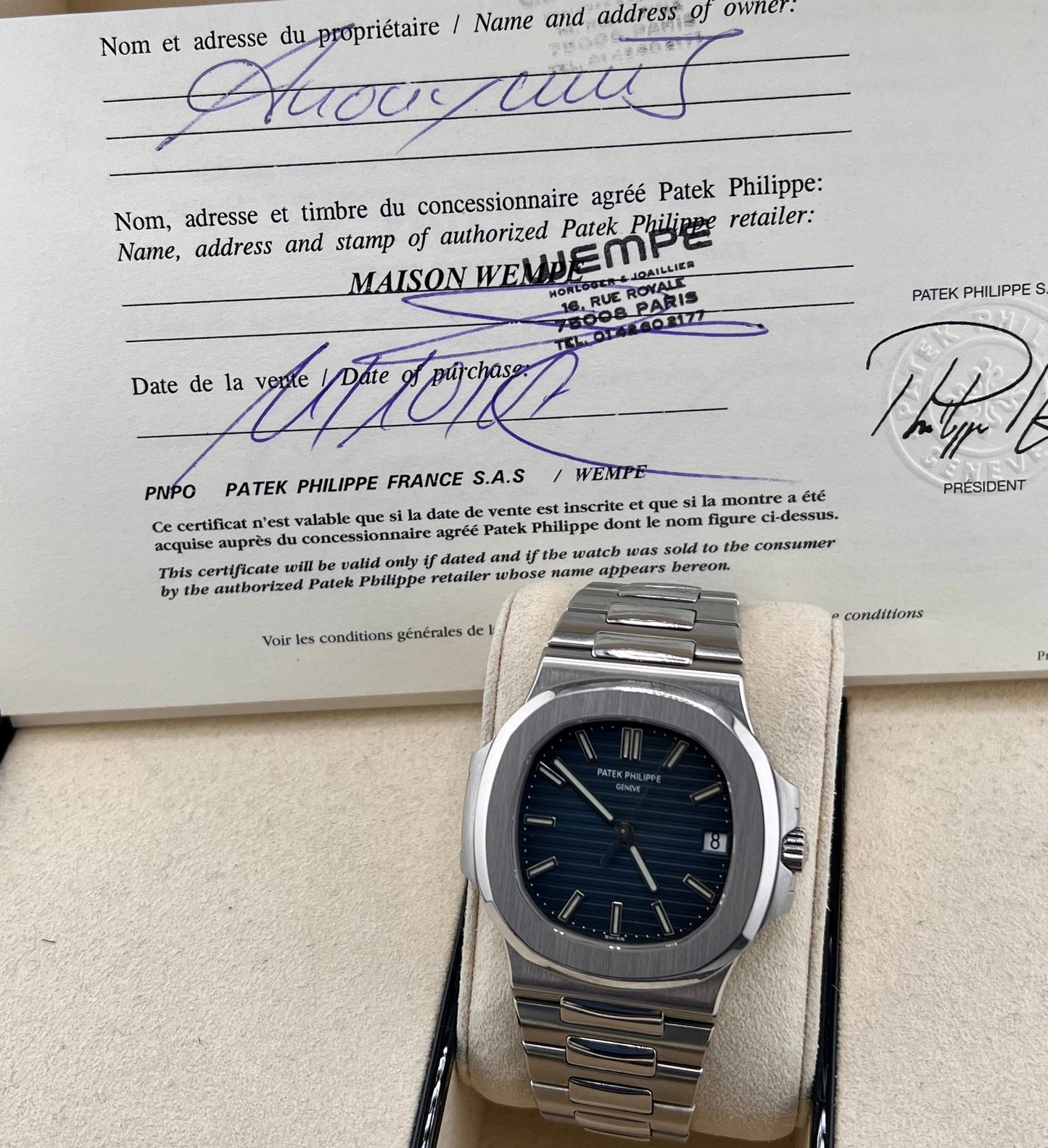 Patek Philippe Nautilus 5711/1A 2007 Full Set First Serie (Francia) cal 315