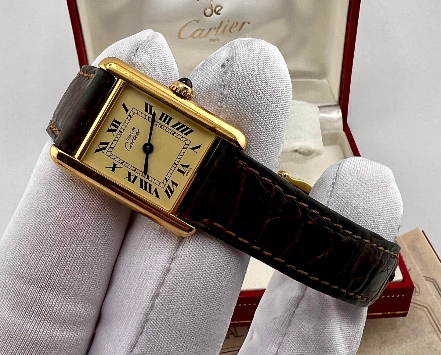 Cartier Tank Vermeil 5057001 Full Set argent