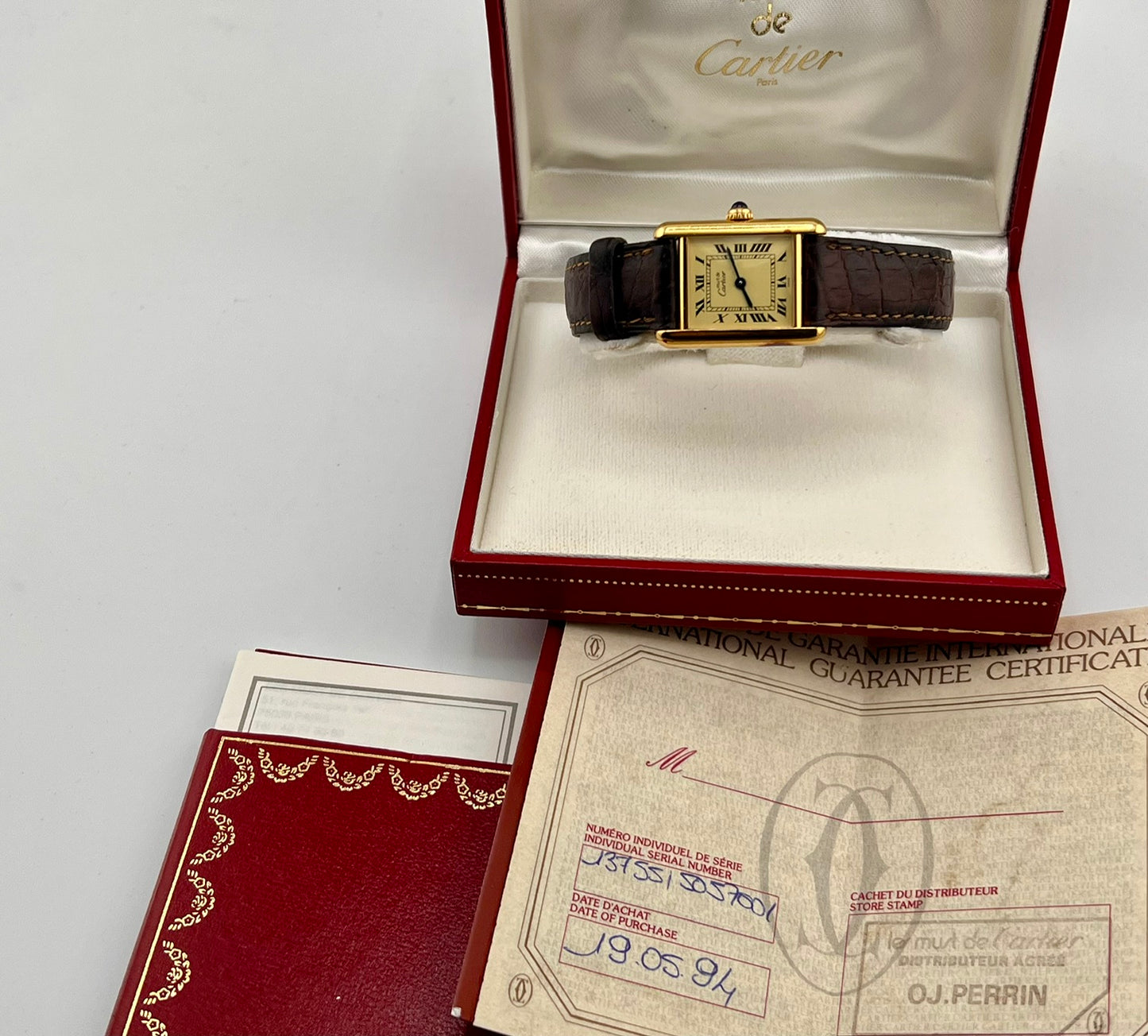 Cartier Tank Vermeil 5057001 Full Set argent
