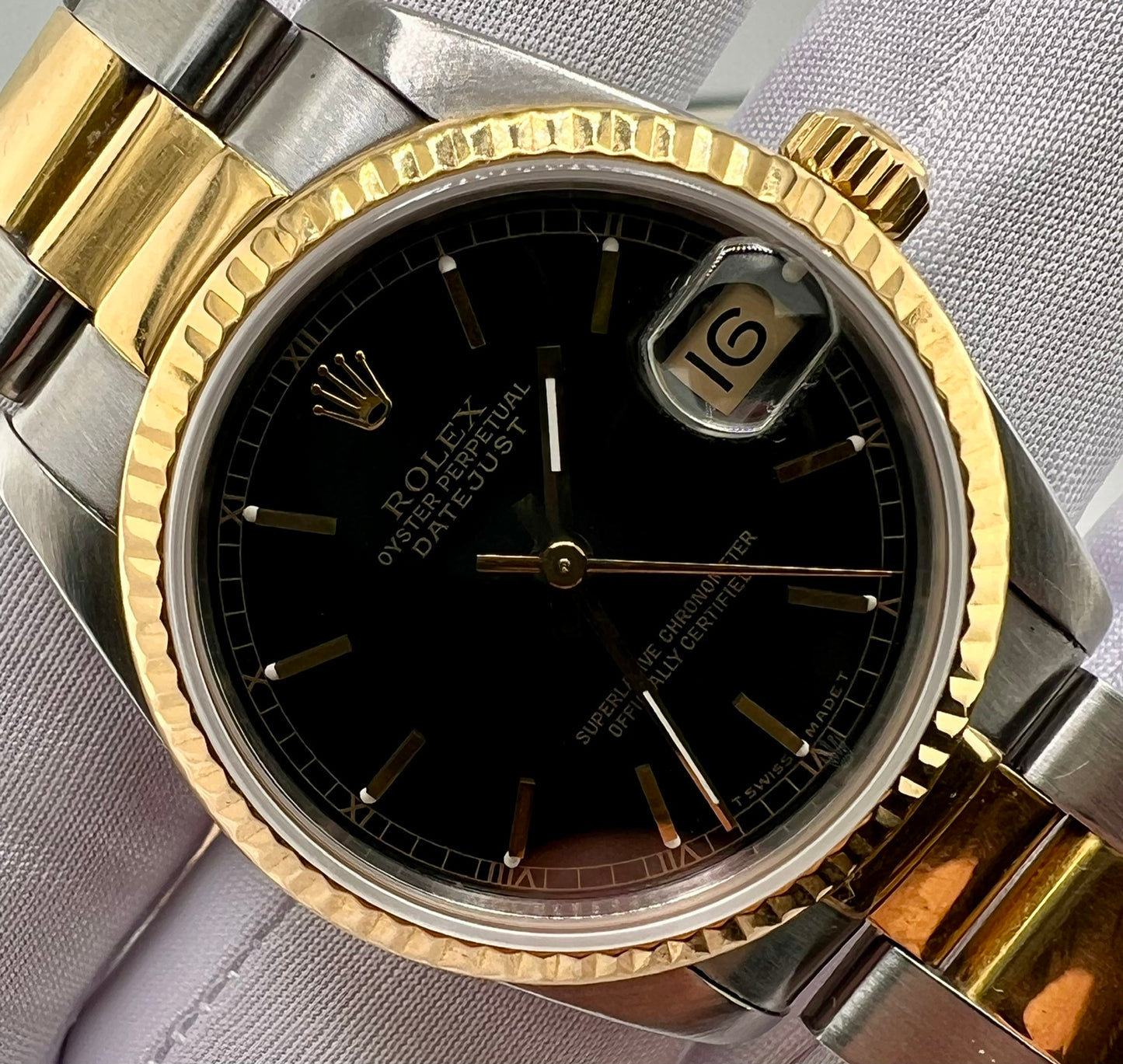 Rolex Datejust 31mm Boy 68273 Black Dial 1992 (Ita) full set