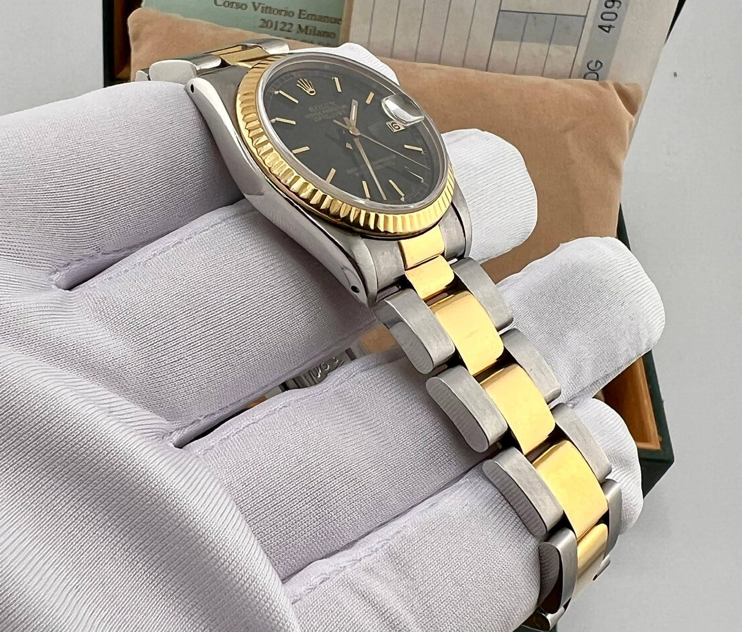 Rolex Datejust 31mm Boy 68273 Black Dial 1992 (Ita) full set