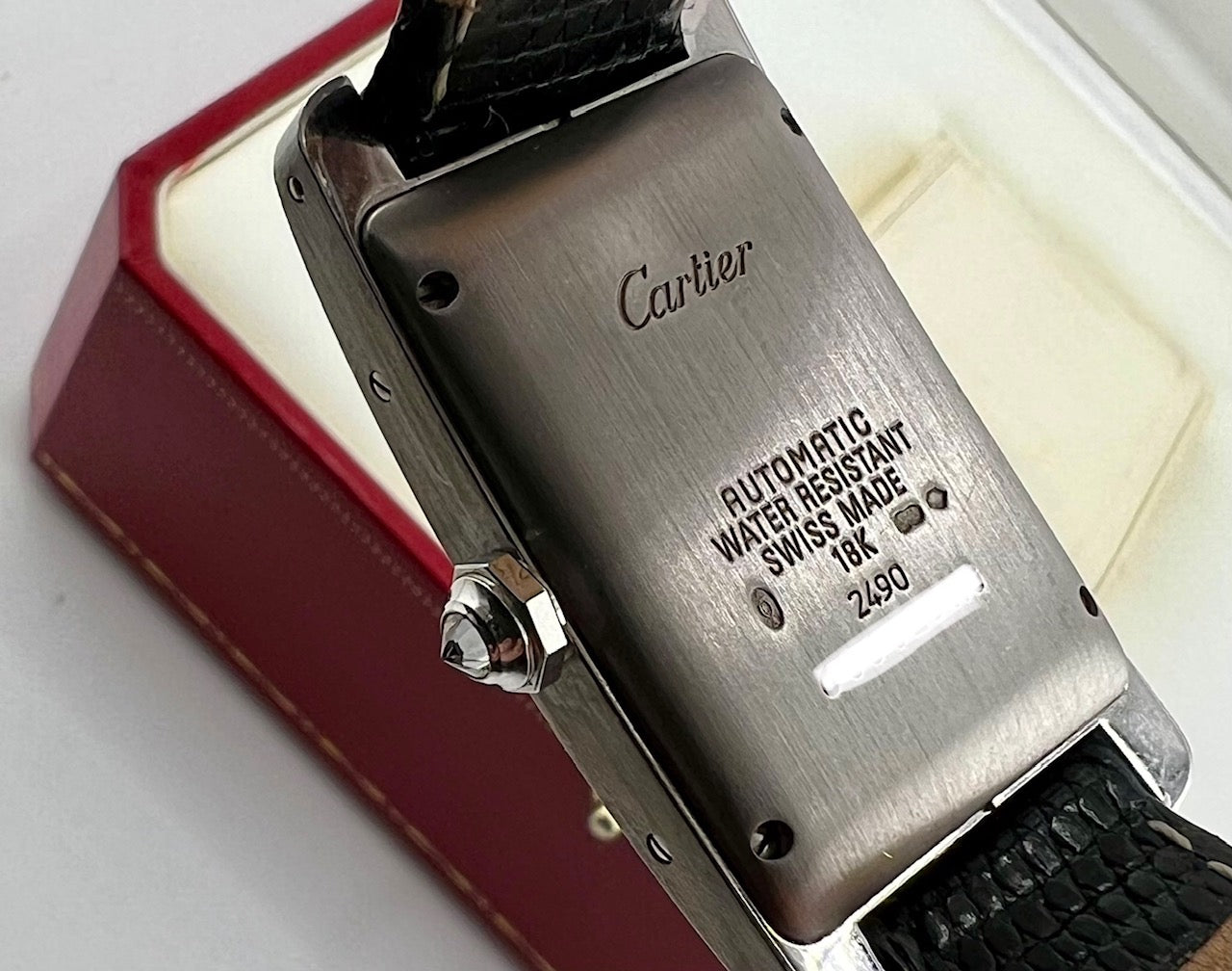 Cartier Diamonds Watch Box/papers Tank Americaine 18k 2490 No Paper cartier