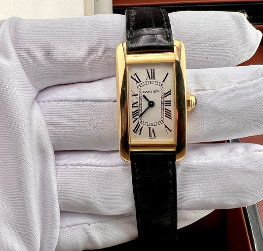 Cartier Tank Americaine 1710 Yellow Gold Paper Cartier No Box 19X35mm