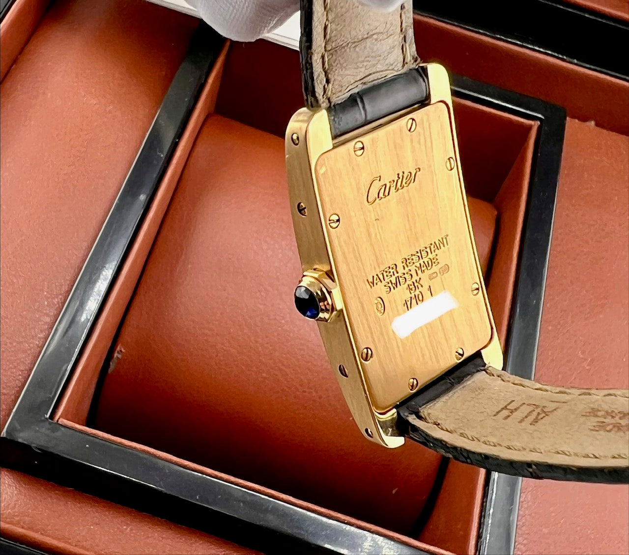 Cartier Tank Americaine 1710 Yellow Gold Paper Cartier No Box 19X35mm