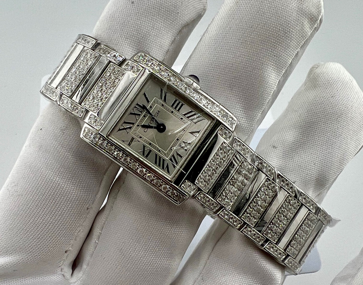Cartier Tank LAdy Custom Full Diamond WSTA0065 Quartz