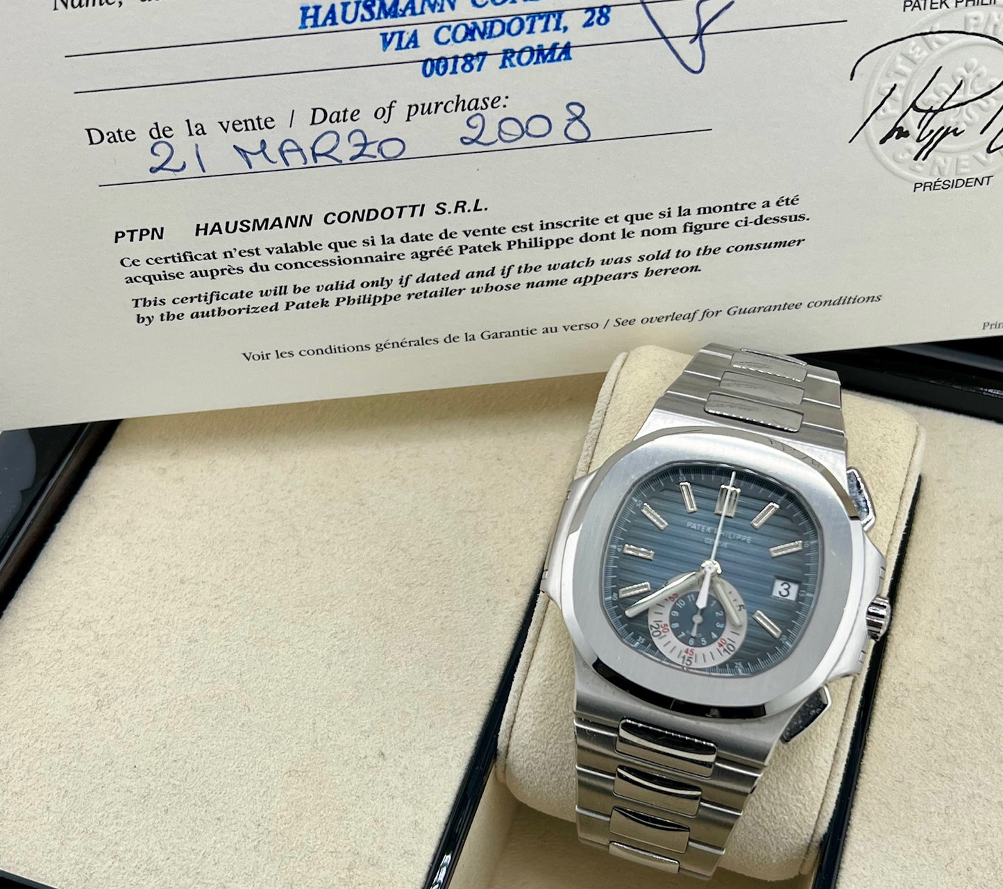 Patek Philippe Nautilus 5980/1A Blue Dial 2008 Full Set (ITA)