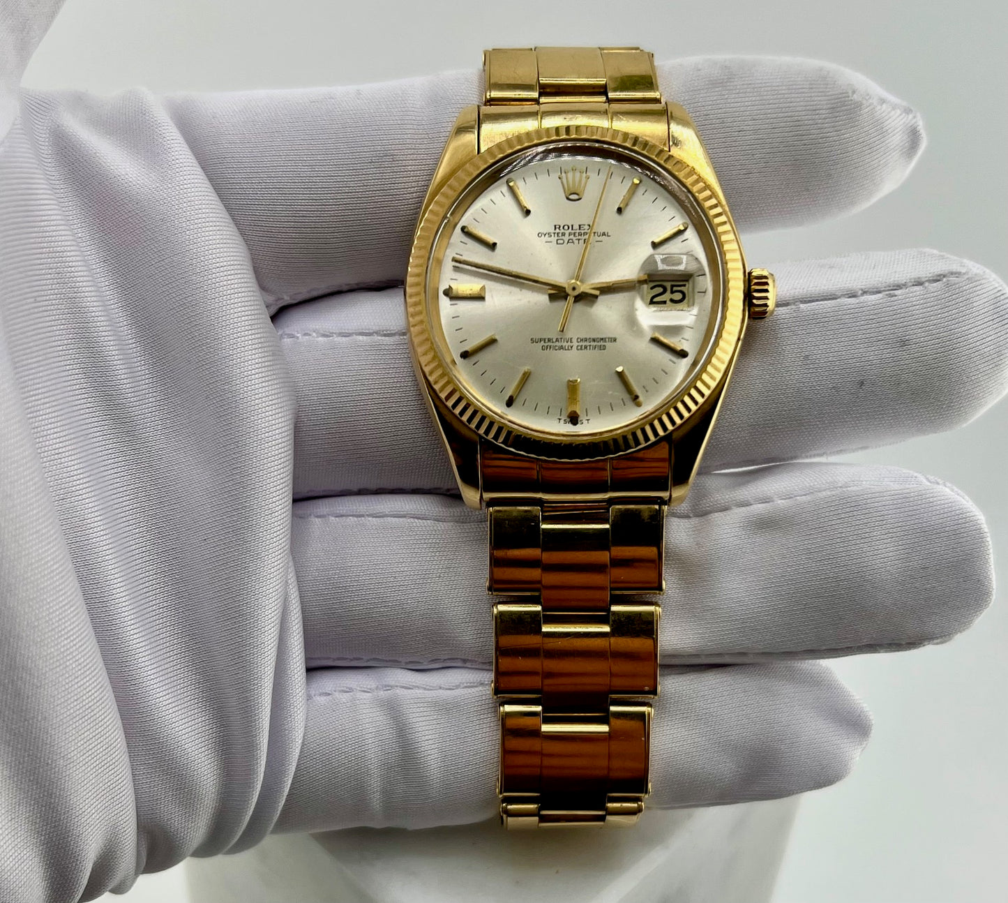 Rolex Oyster Perpetual 34mm 1503 Yellow Gold 18kt 1977 only watch solo orologio