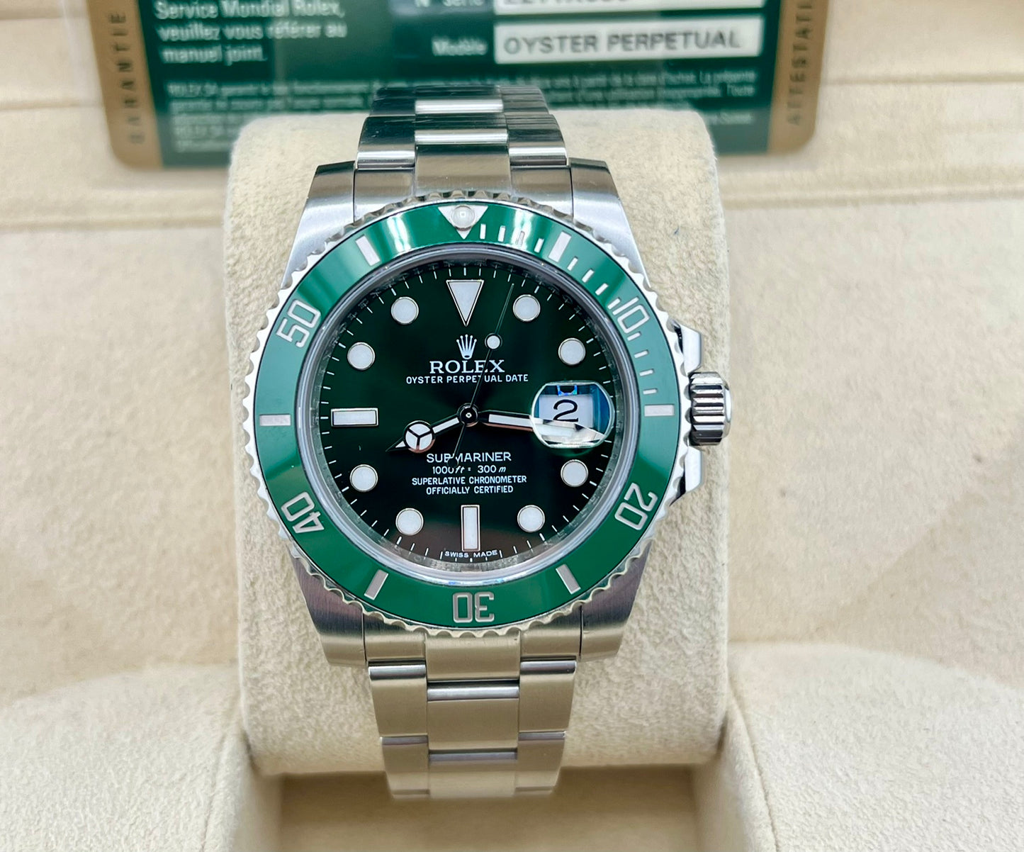 Rolex Submariner Date 116610LV ''Hulk'' 2012 Box&Paper (Arabia Saudita)