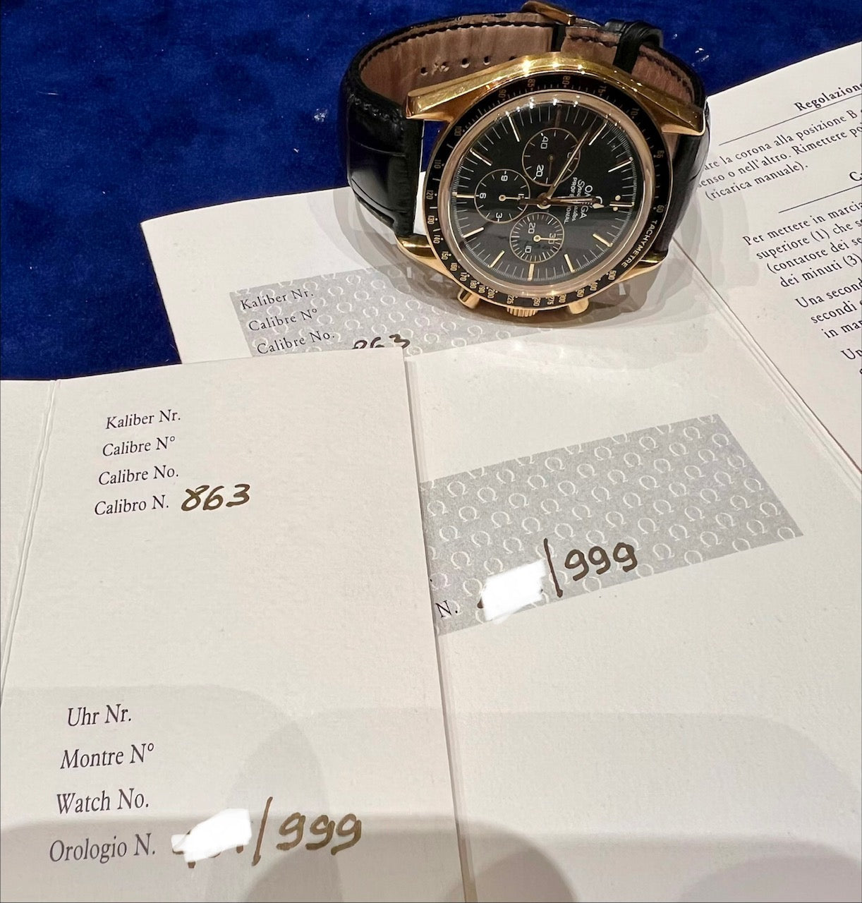 Omega Speedmaster Yellow Gold 145.0052 Limited edition 999 pcs 1995