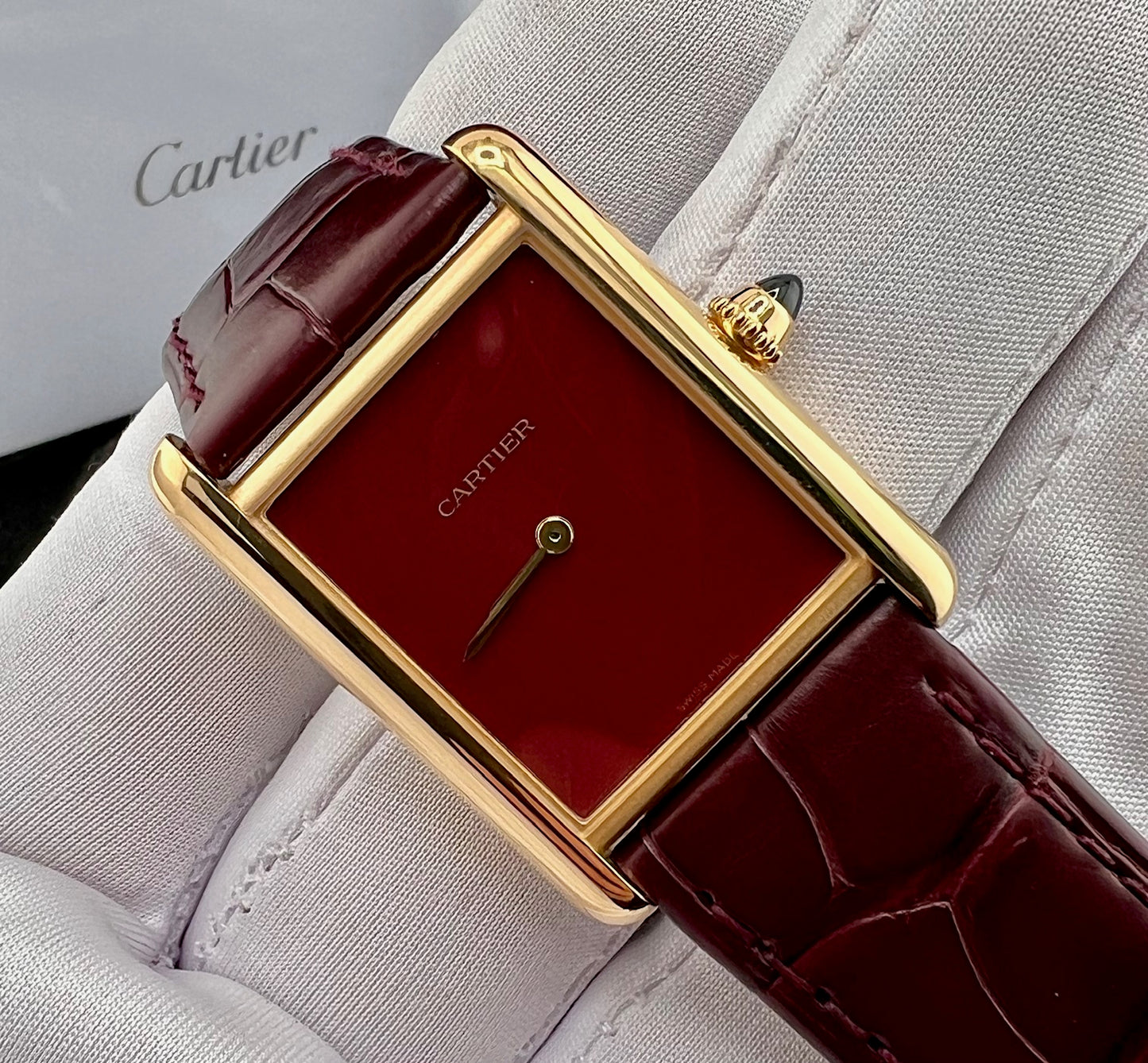 Cartier Tank Louis Cartier Large Red Full Set New 2026