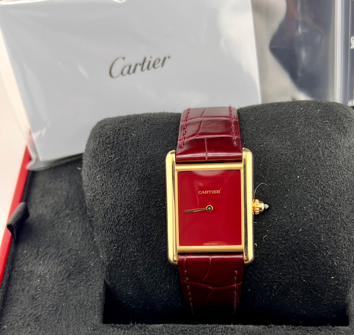 Cartier Tank Louis Cartier Large Red Full Set New 2026