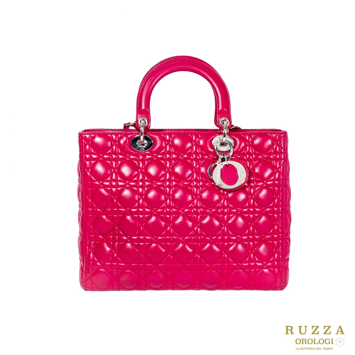 BORSA A TRACOLLA LADY DIOR IN PELLE - ROSA